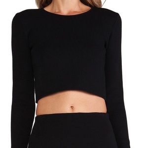 RVN Longsleeve Grey Boxy Crop Top